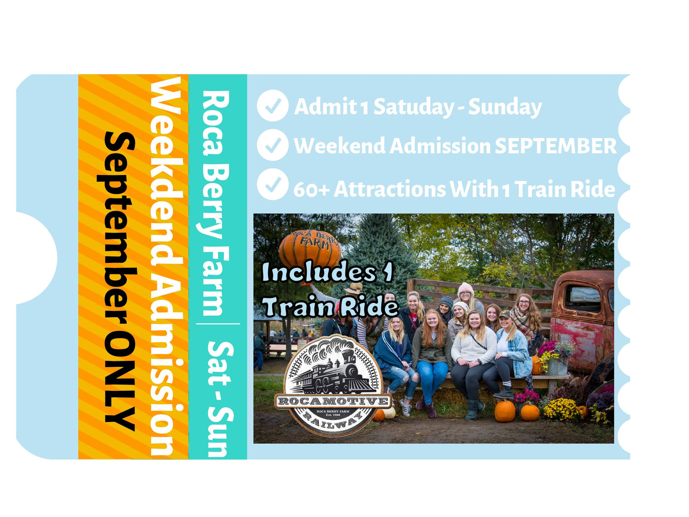 September Weekend Admission W/ Train Ride