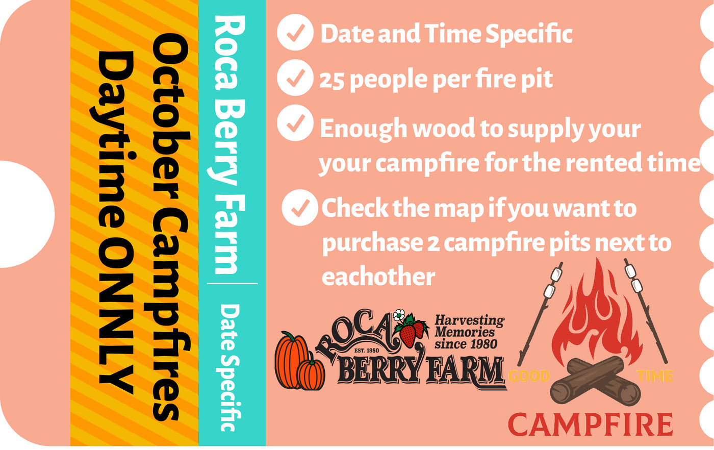 October Daytime Campfire Reservations - October 19, 2024 - October 20, 2024