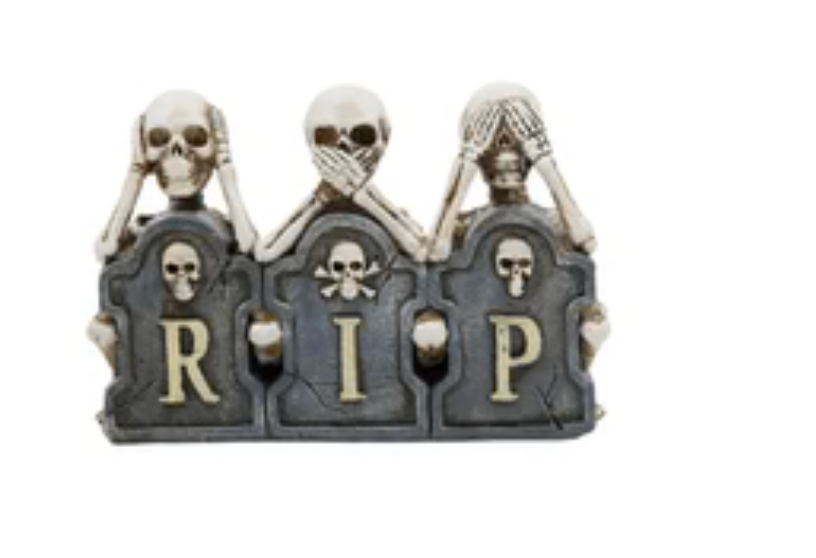 Res Skeletons Behind Tombstone Decor